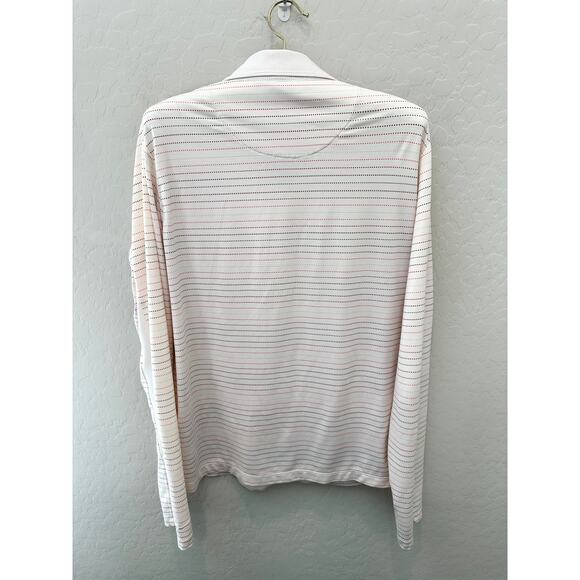 NIKE GOLF | White Striped Dri-FIT Long Sleeve Pullover | Size Medium - Picture 4 of 7